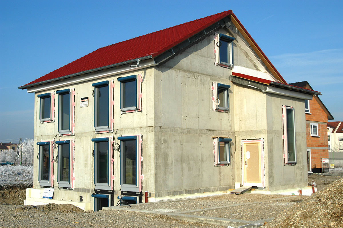 Rohbau eines Einfamilienhauses