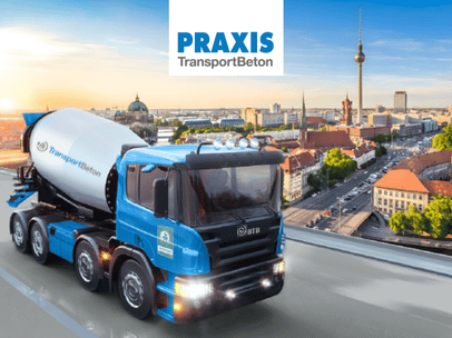 Fahrmischer - im Hintergrund Berlin mit Fernsehturm