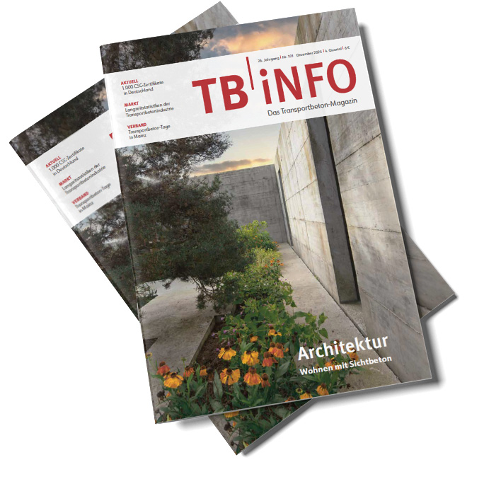 Titelbild Ausgabe 101. Wohnhaus aus Sichtbeton von außen.