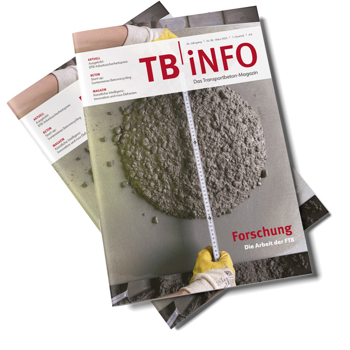 Schmuckbild Titelbild - Nahaufnahme der Messung eines Ausbreitmaßes von Beton