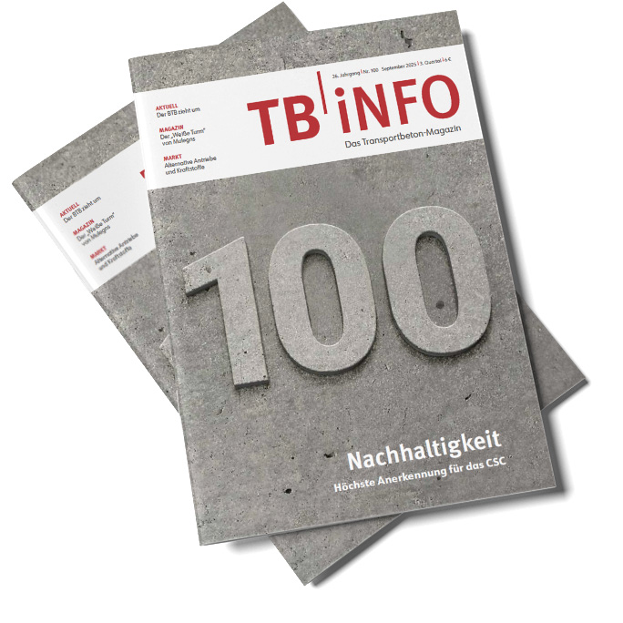 Titelbild - eine Betonfläche mit eine betonierten 100 darauf