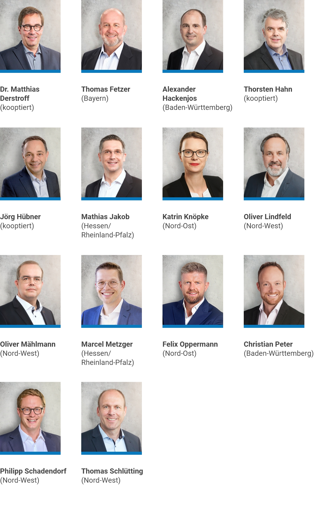 Portraits der Vorstände des Bundesverbandes Transportbeton